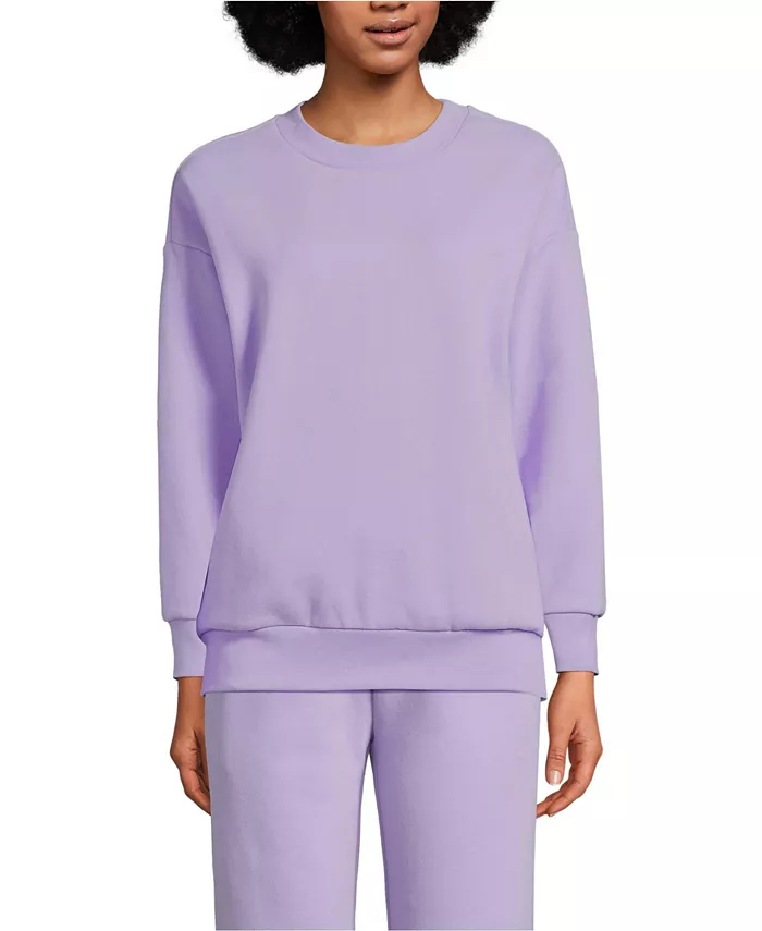 

Женская толстовка Serious Sweats, свободный джемпер с длинным рукавом и круглым вырезом - комплект сверху Lands' End, фиолетовый