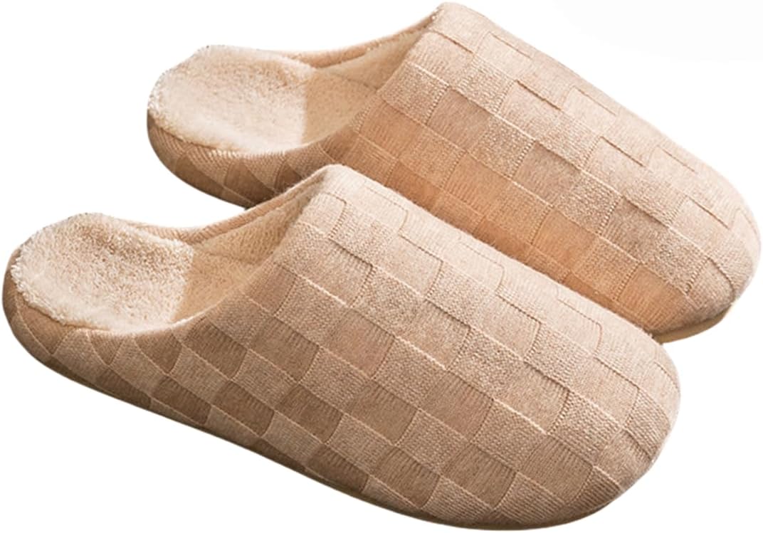 

Женские плюшевые тапочки в клетку, теплые и уютные плюшевые противоскользящие тапочки, удобная домашняя обувь, зимние мужские тапочки Generic, хаки