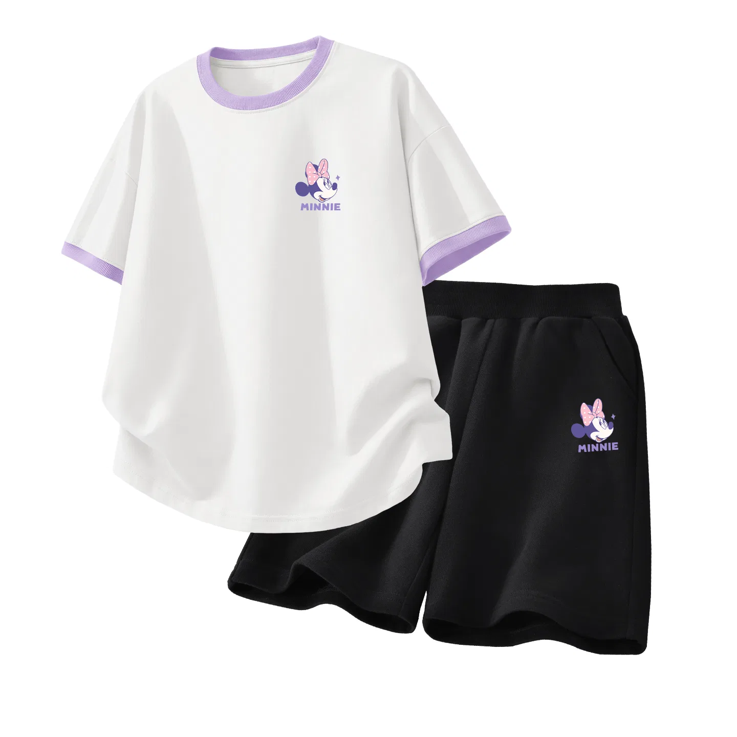 Детский спортивный костюм Casual Sportswear 2 Piece Set Disney, Di Qipini K White Purple+Di Qipini K Black — фото 4