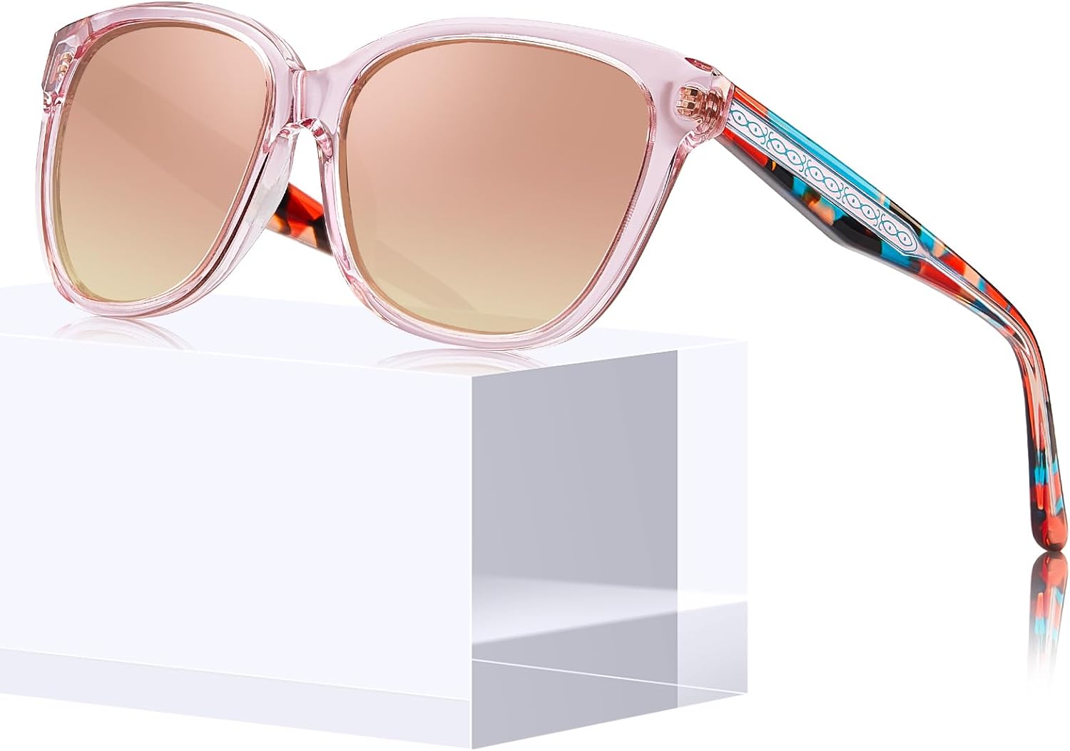 

Женские квадратные поляризованные солнцезащитные очки CARFIA с защитой от УФ-излучения, итальянский дизайн, ретро-стиль, рельефный узор, проволочный каркас, 7-pink Stripe Frame Pink Lens