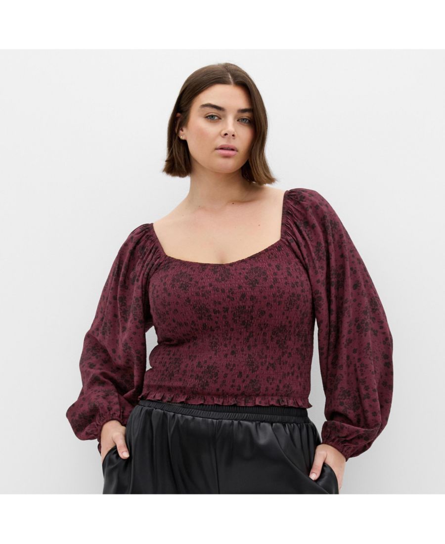 

Топ Abbie с цветочным принтом больших размеров CITY CHIC, Cherry ditsy