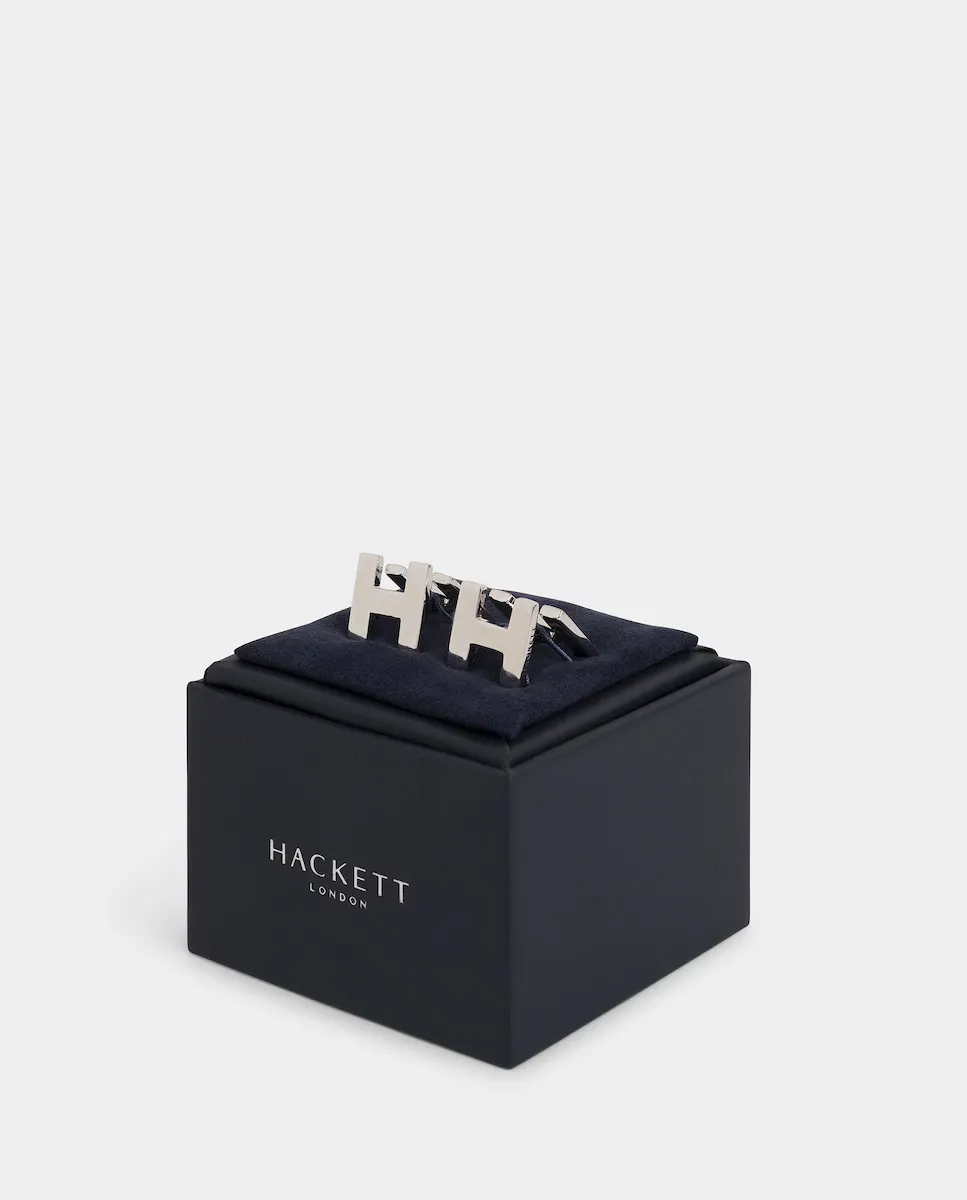 

Двойные запонки Hackett с монограммой H, серебряный