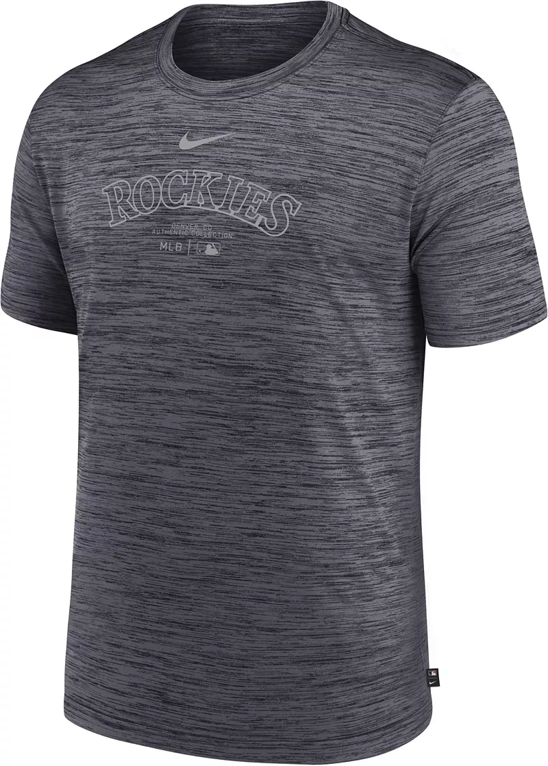 

Мужская черная футболка Nike Colorado Rockies Authentic Collection Velocity