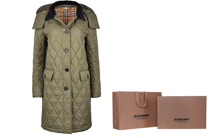 Пальто Burberry, женское, армейский зеленый — фото 3