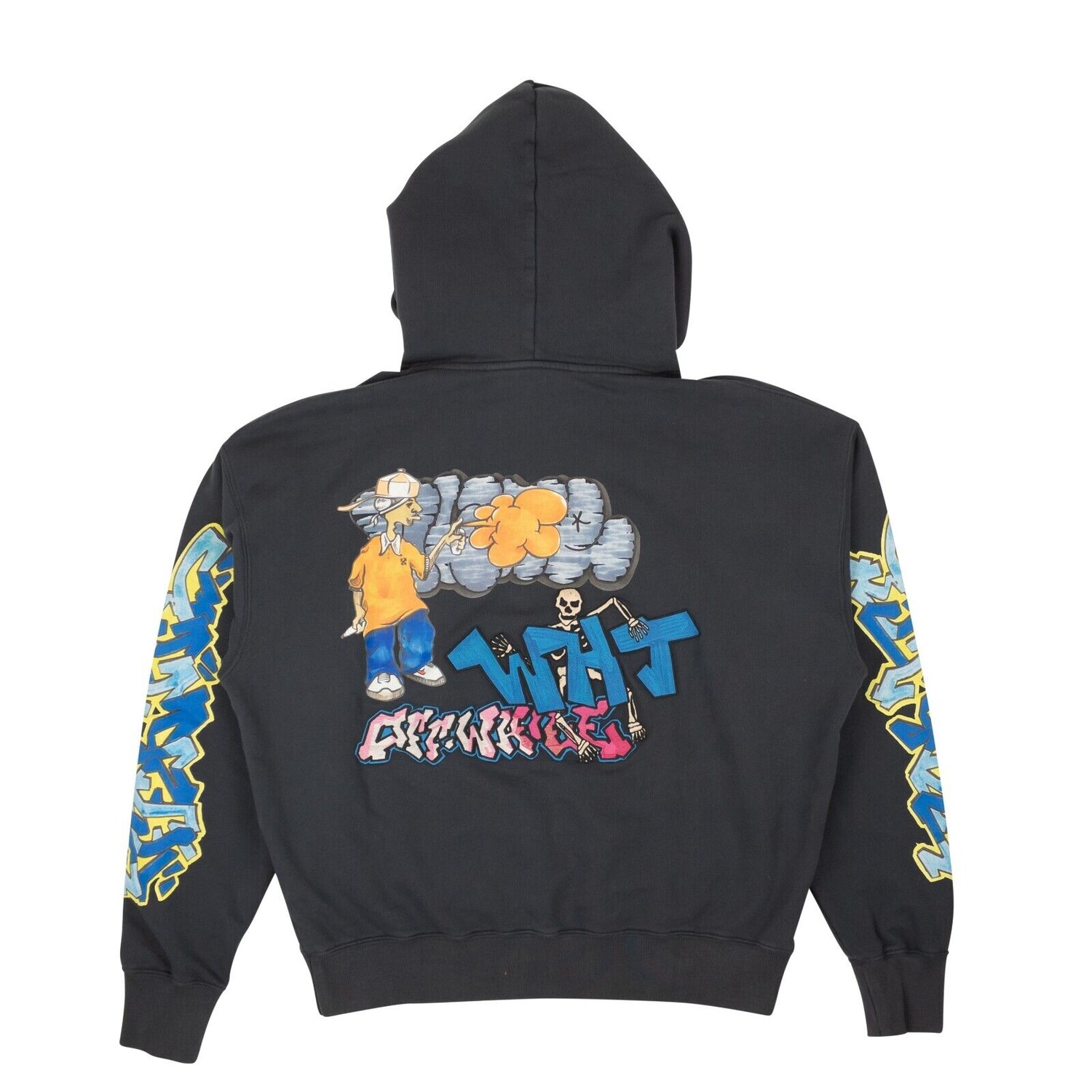 

Серый худи для скейтбординга Graffiti Pupp Off-White, серый