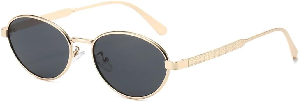 

Роскошные солнцезащитные очки с градиентной овальной оправой для женщин, в стиле панк, универсальные повседневные очки для мужчин, защита от УФ-излучения UV400 SZVVBKK, Golden Black