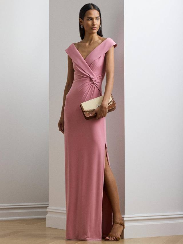

Платье-колонна из джерси leonidas twist Ralph Lauren, цвет Rose Mauve