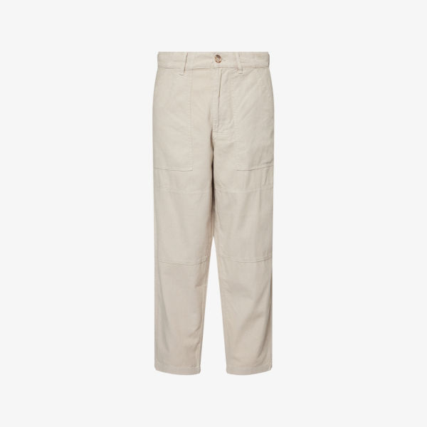 

Брюки прямого кроя из льна и хлопка с накладными карманами Barbour, цвет mist