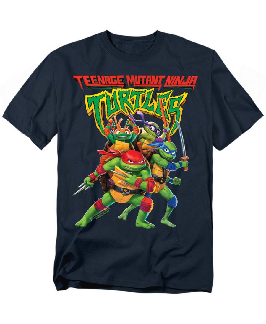 

Мужская футболка с логотипом TMNT Mutant Mayhem и изображением группы TEENAGE MUTANT NINJA TURTLES, Navy, Синий, Мужская футболка с логотипом TMNT Mutant Mayhem и изображением группы TEENAGE MUTANT NINJA TURTLES, Navy