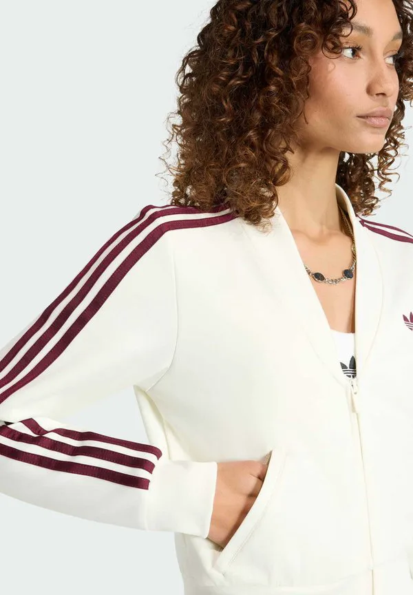 Тренировочная куртка с v-образным вырезом "суперзвезда" Adidas Originals, Off White — фото 4