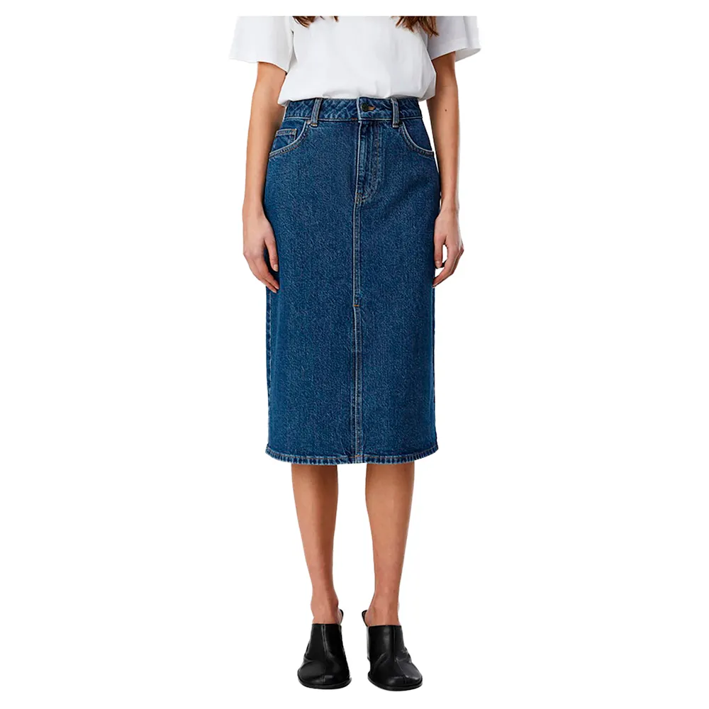 

Юбка Object Ellen Denim midi skirt, синий
