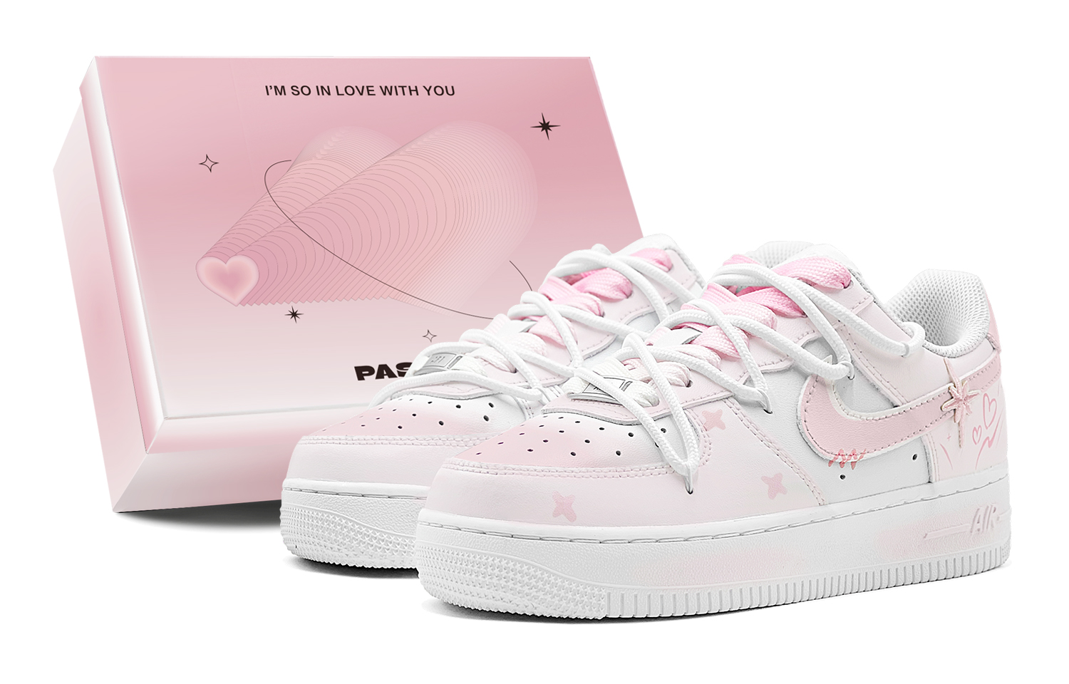 

Кроссовки Nike Air Force 1 Skateboard Shoes Women's Low-Top White Pink, Розовый, Кроссовки Nike Air Force 1 Skateboard Shoes Women's Low-Top White Pink