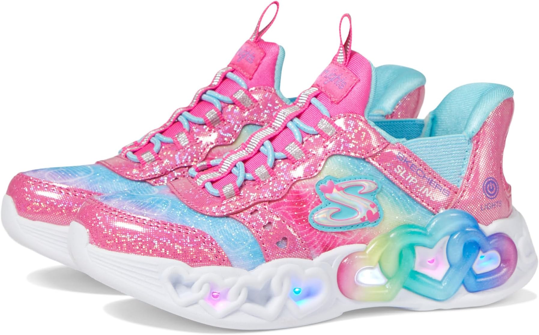 

Кроссовки Skechers Hands Free Slip-Ins Infinite Heart Lights - Eternal Shimmer, цвет Pink/Multi