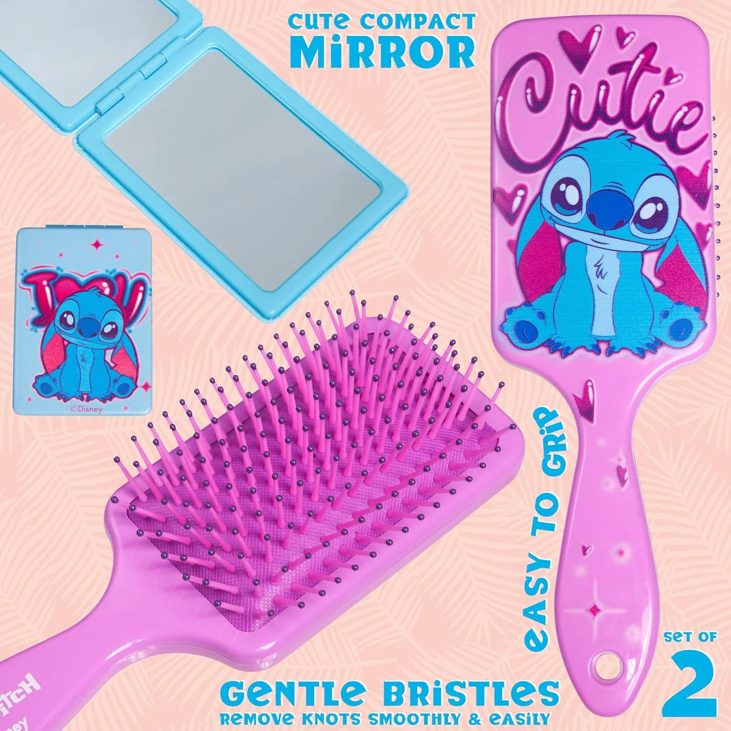 Набор расчески и зеркала «Stitch Paddle Brush» от Disney Disney — фото 4