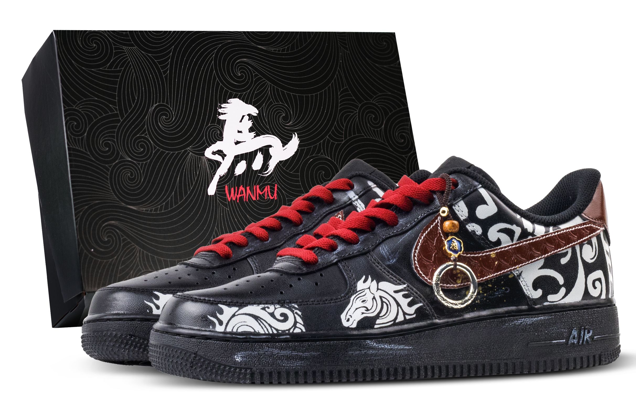 

Nike Air Force 1 Immediate Success Balance Abrasion Resistant низкие кроссовки для скейтбординга Unisex Black Red