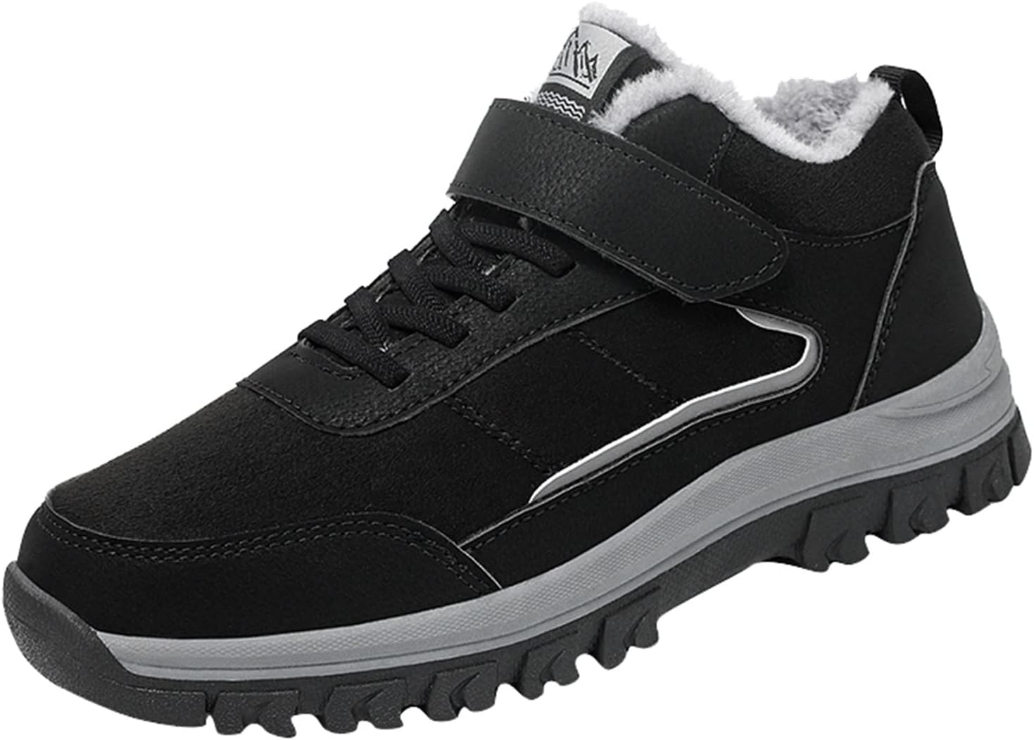 

Зимние ботинки для мужчин водонепроницаемые снежные ботинки пара моделей мужские зимние утепленные плюшевые теплые для среднего возраста и походов Generic, черный