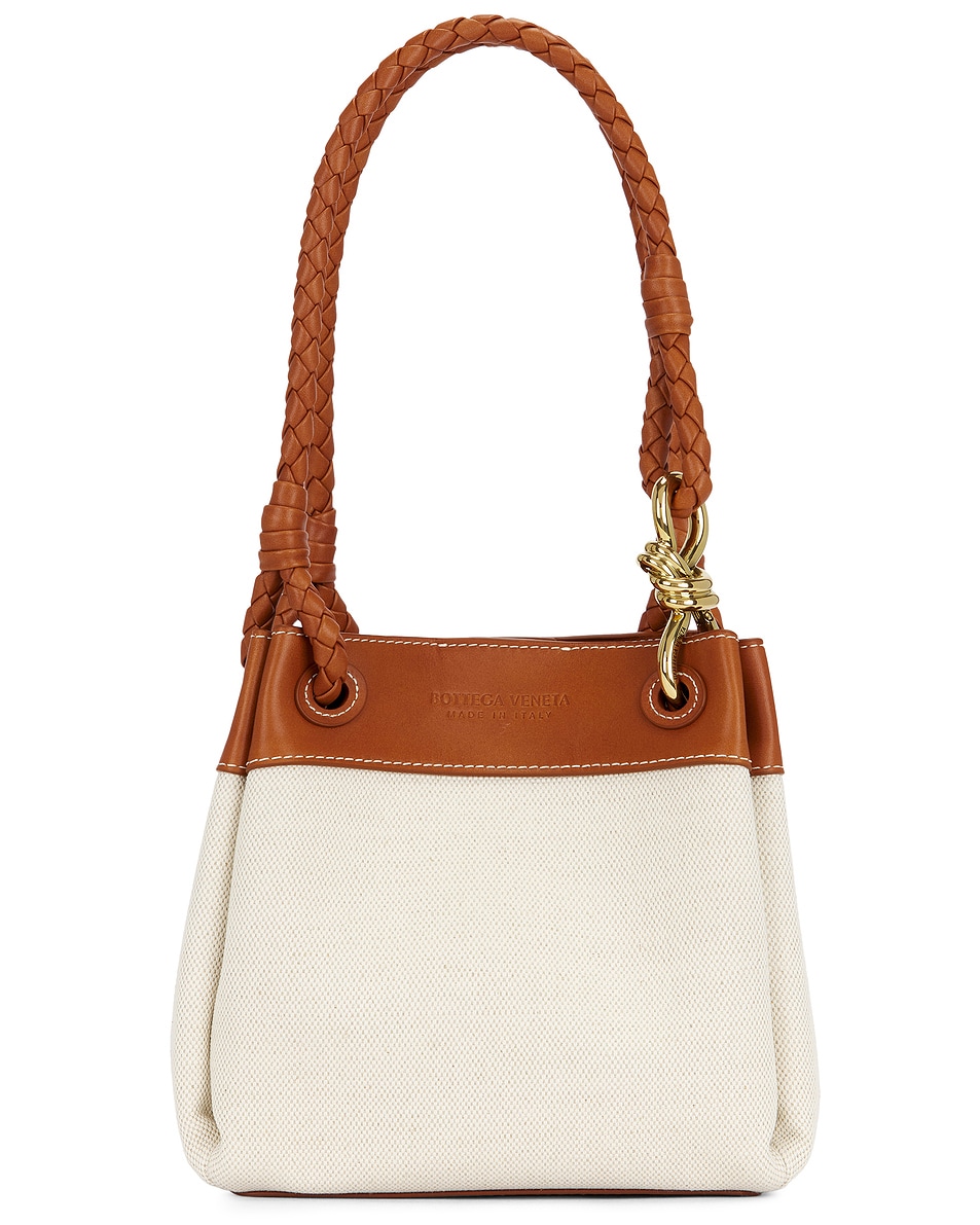 Маленькая сумка из парашютной ткани Bottega Veneta, Natural, Light Wood, & Muse Brass — фото 3