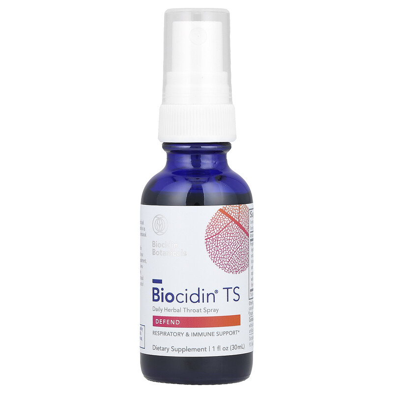 

Biocidin Botanicals, Biocidin TS, ежедневный травяной спрей для горла, 30 мл (1 жидк. унция)