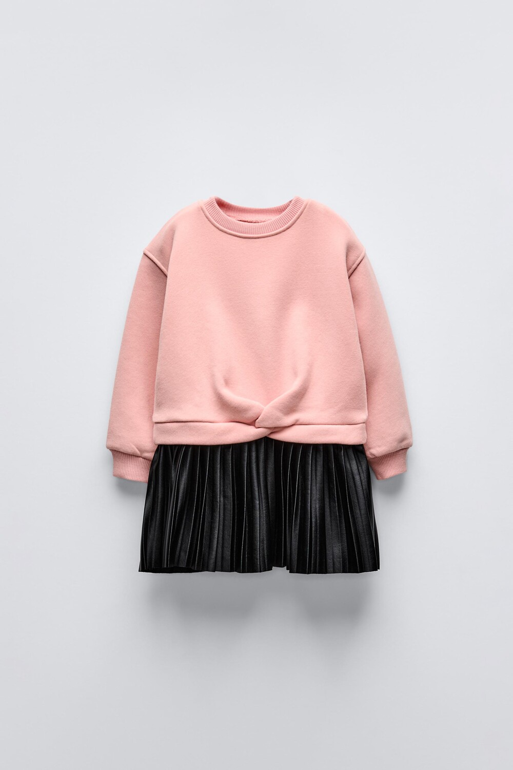 

Контрастное узловое платье ZARA, розовый