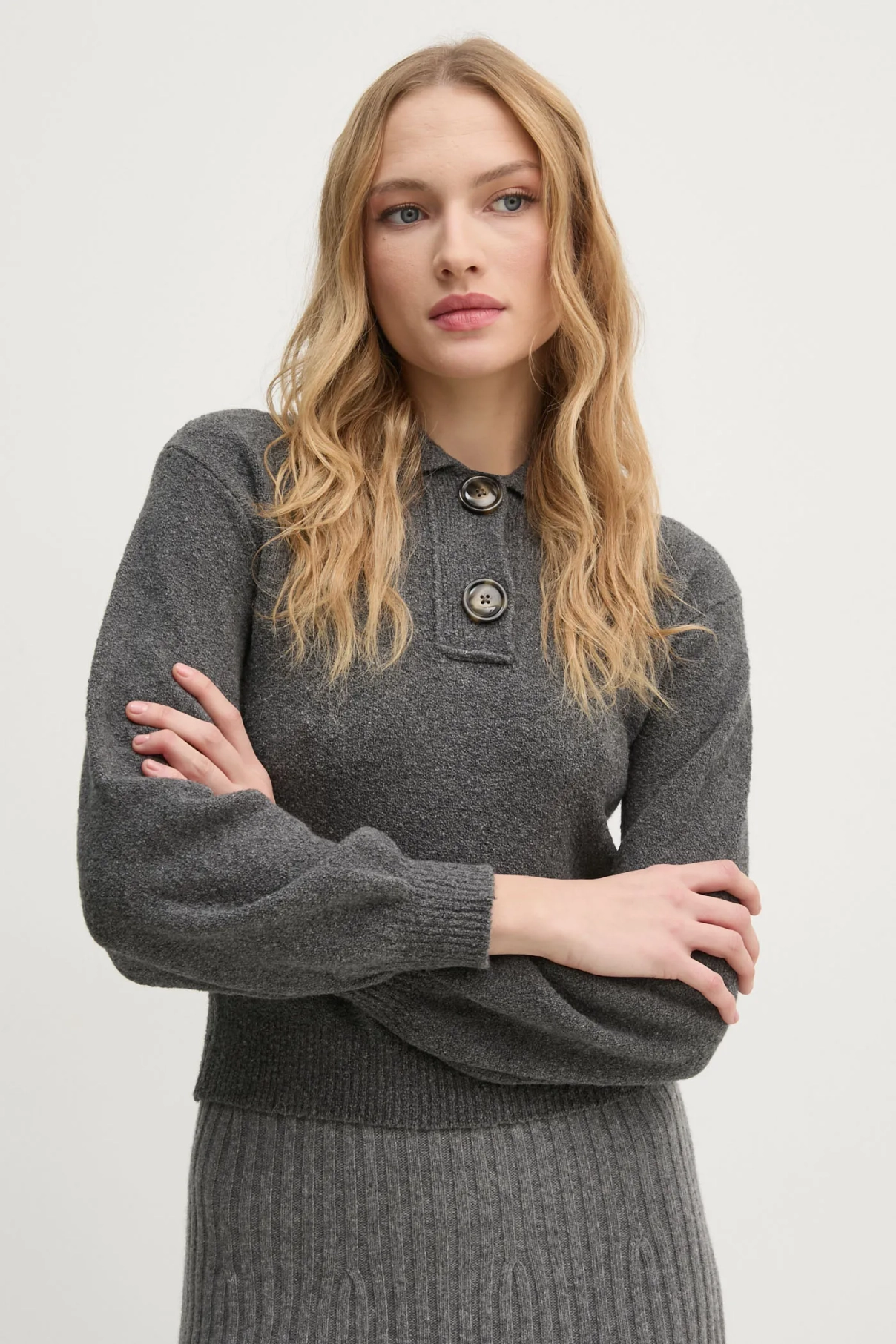

Свитер из смесовой шерсти United Colors of Benetton, серый