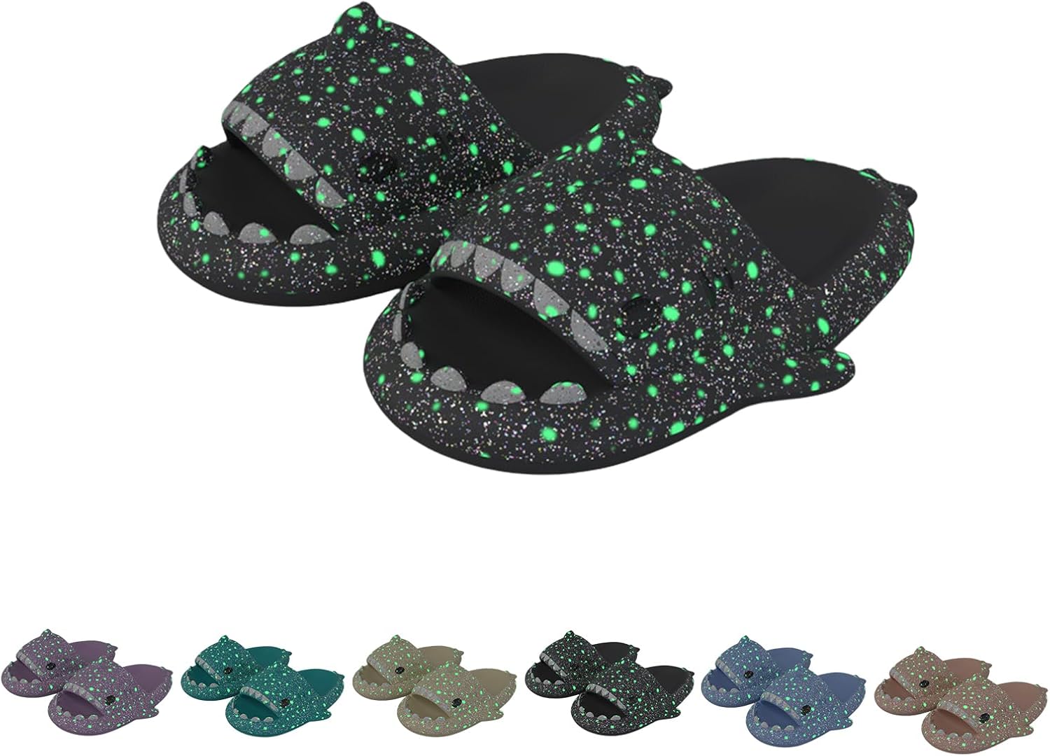 

Рождественские тапочки с акулой, Хэллоуинские тапочки с акулой, 3D тапочки с акулой светящиеся в темноте, толстая подошва, противоскользящие, для мужчин и женщин Generic