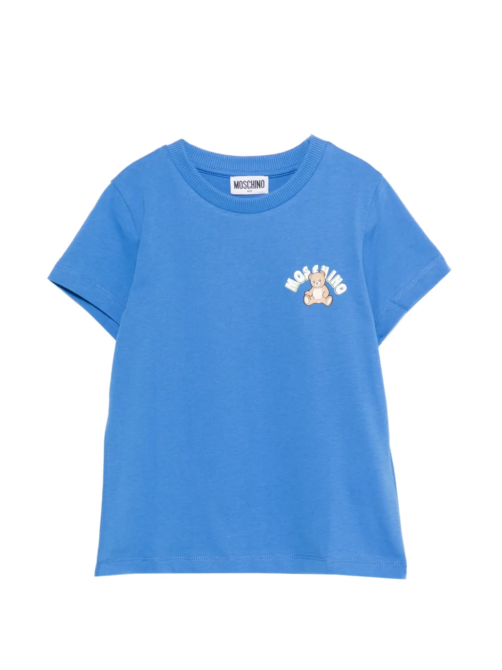

Футболка с принтом мишки Moschino Kids, синий