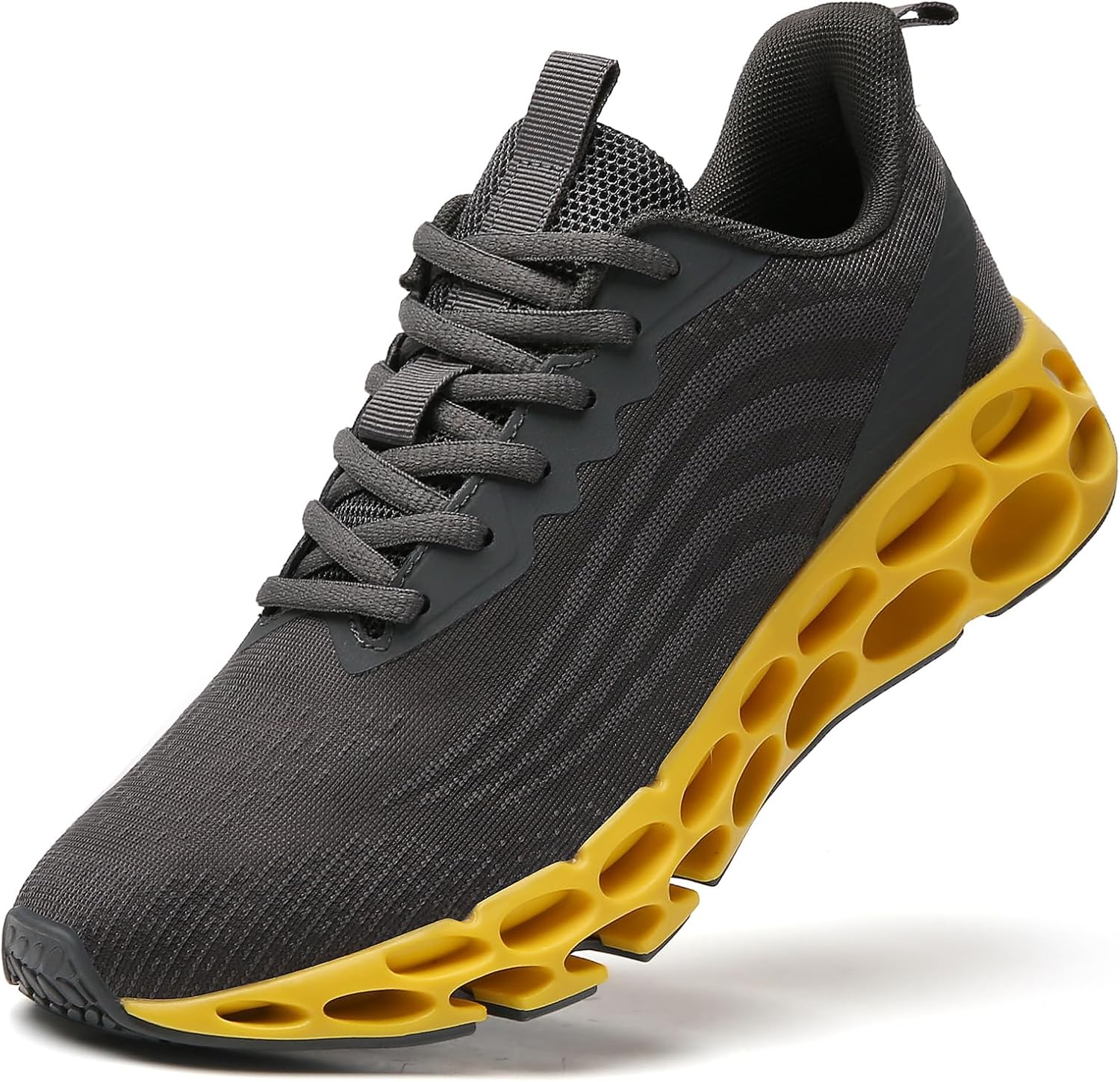 

Мужские кроссовки TSIODFO, модные спортивные для бега, тенниса и ходьбы, желтый/серый/темно-серый