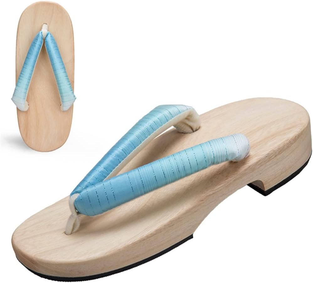 

Женские тапочки, женские и мужские шлепанцы для дома, тапочки с открытым носком, традиционные сабо Geta Sandals, плоская пятка с широким градиентом, однотонный блок каблука, ежедневные тапочки (цвет: розовый B, размер: 25 см) Kitcissl