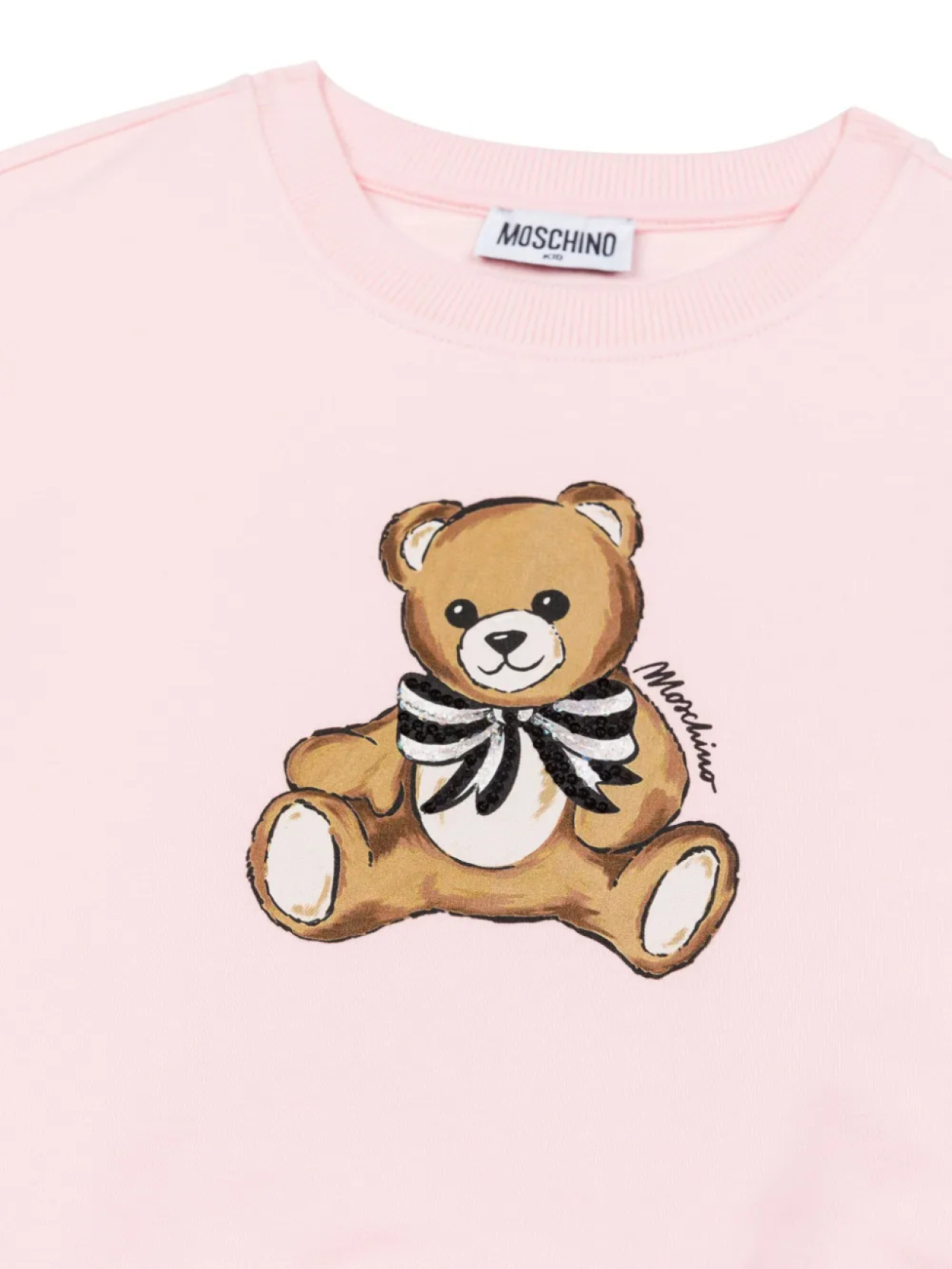 Толстовка с принтом плюшевого мишки Moschino Kids, розовый — фото 3
