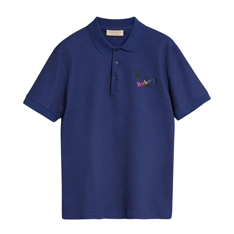 

Burberry Мужские рубашки-поло синего цвета, с воротником-стойкой, прямого кроя, Синий, Burberry Мужские рубашки-поло синего цвета, с воротником-стойкой, прямого кроя