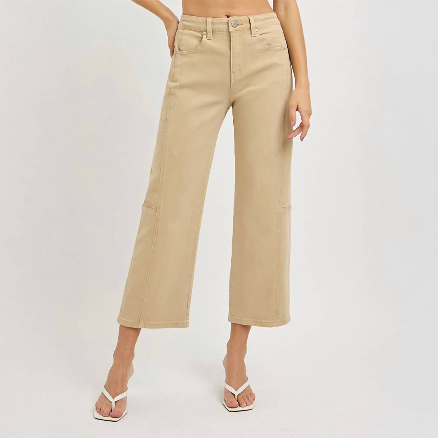 

Джинсы Sunsent High Rise Wide Leg Barrel Jeans в цвете Latte RISEN, latte