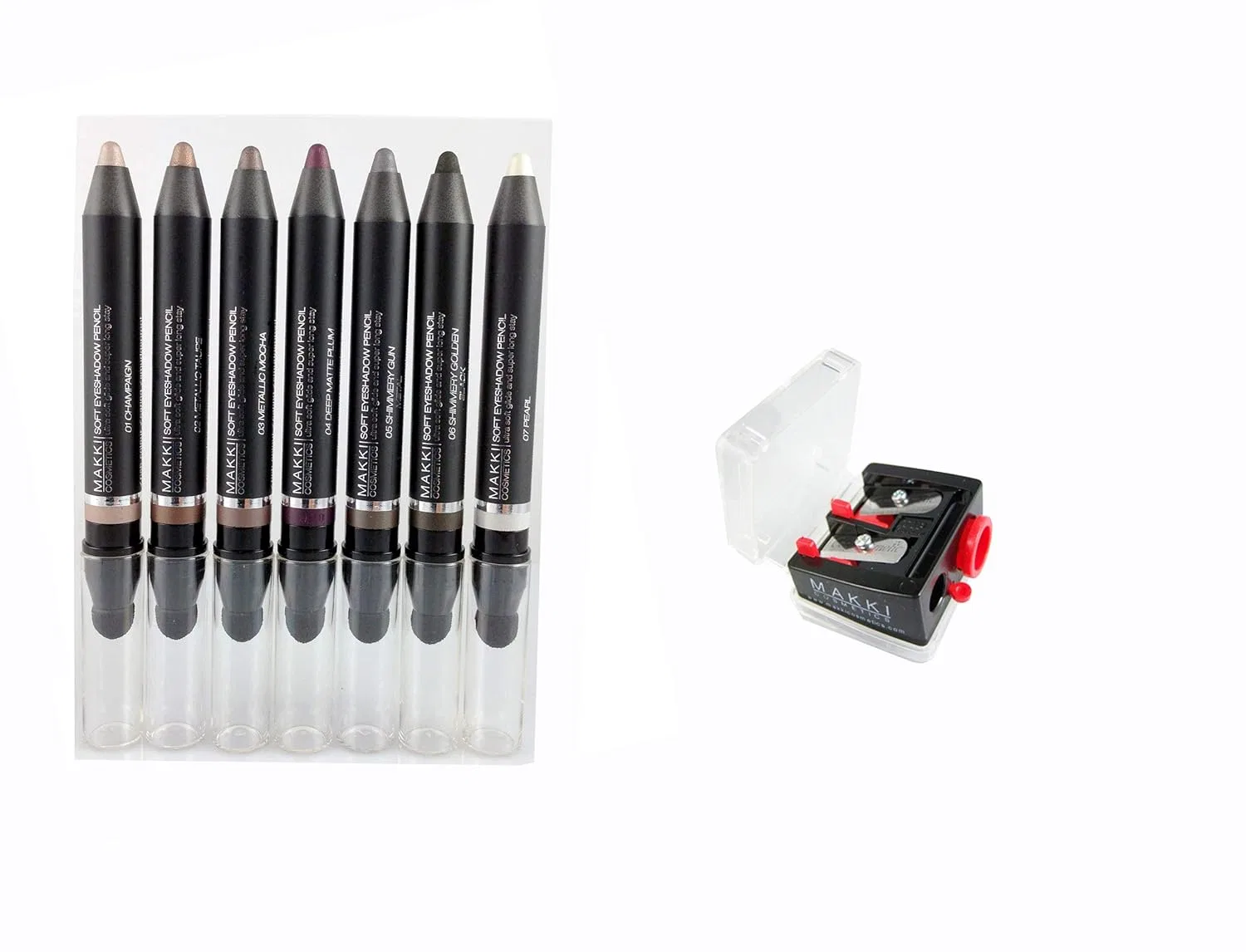 Набор из семи теней/подводок для глаз «All Seven Eye Shadows/Eyeliners Shades» от Makki Makki, 7 Shades