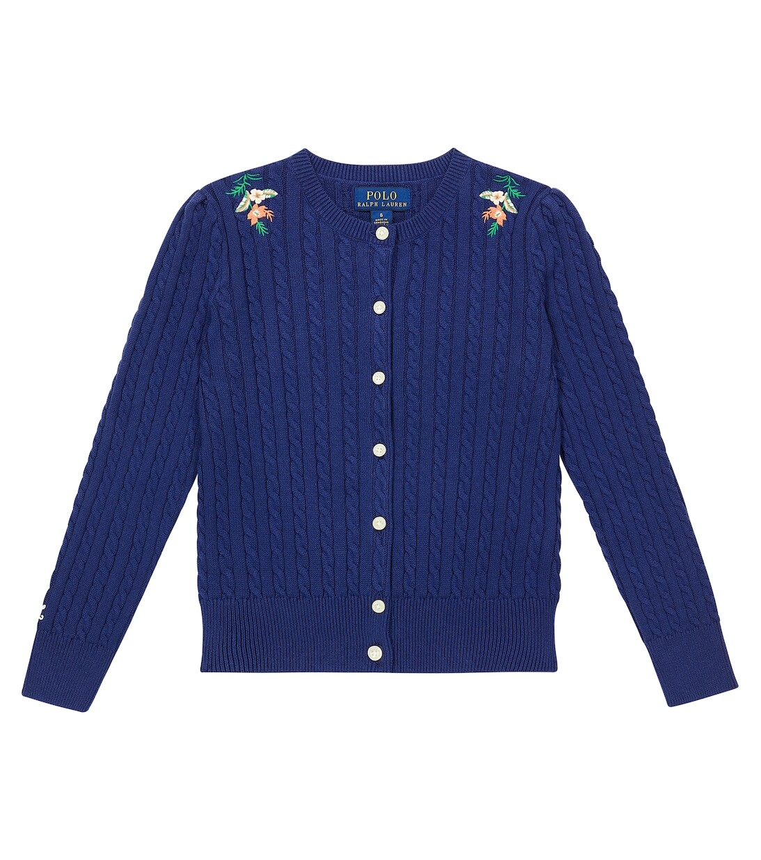 

Кардиган вязки косами с вышивкой Polo Ralph Lauren, синий