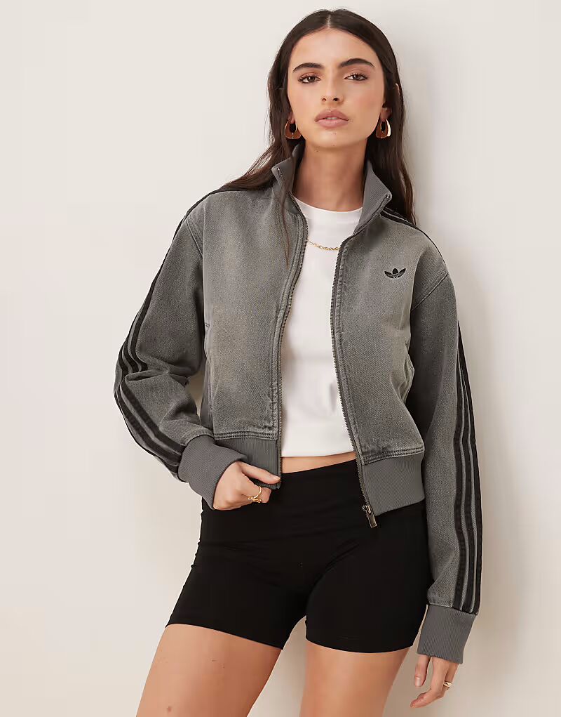 

Adidas Originals demin track top серого цвета
