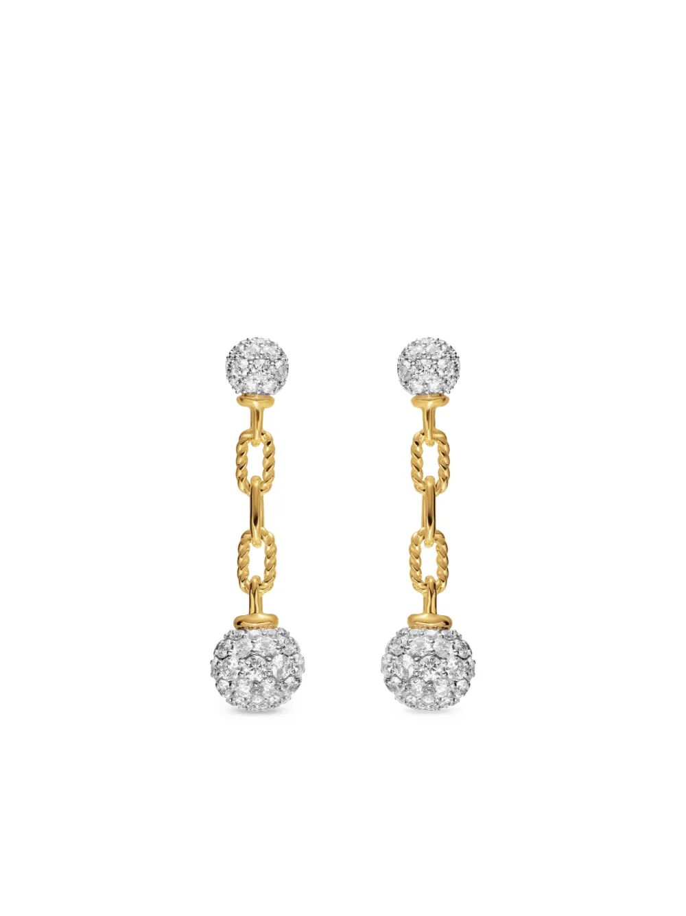 

Серьги-подвески из желтого золота с бриллиантами David Yurman, золотой
