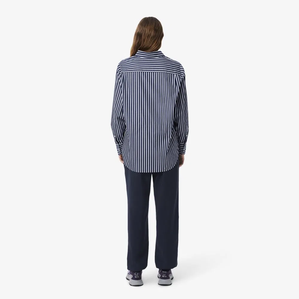 Женские брюки-джоггеры Lacoste, элегантные, тёмно-синие — фото 3