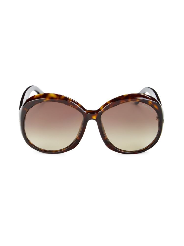 

Круглые солнцезащитные очки 62MM Tom Ford, цвет Dark Havana