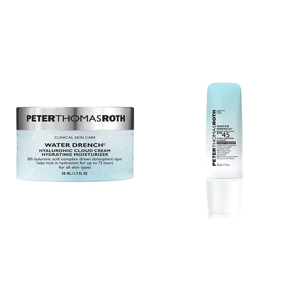 Увлажняющий крем Peter Thomas Roth Water Drench Hyaluronic Cloud Cream с солнцезащитным фактором широкого спектра действия SPF 45.