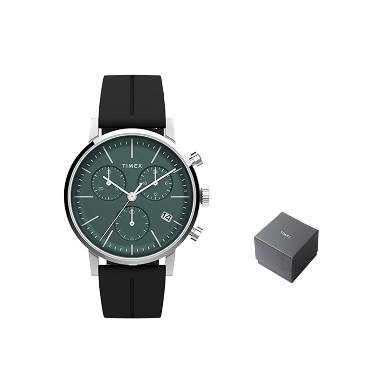 

TIMEX Часы TREND Collection Wrist Watch Quartz Movement Rubber Strap 40mm Green Dial Men's Watch, Green