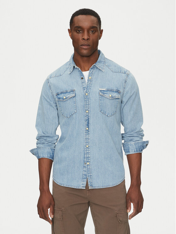 

Рубашка обычного кроя M5RH55 D5M82 Guess Jeans, синий