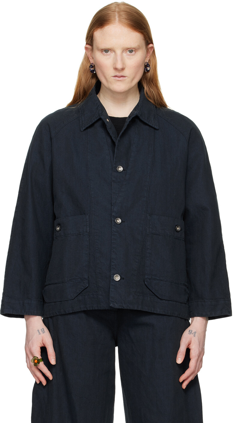 

Темно-синяя джинсовая куртка Henrik Vibskov, цвет Navy blue twill