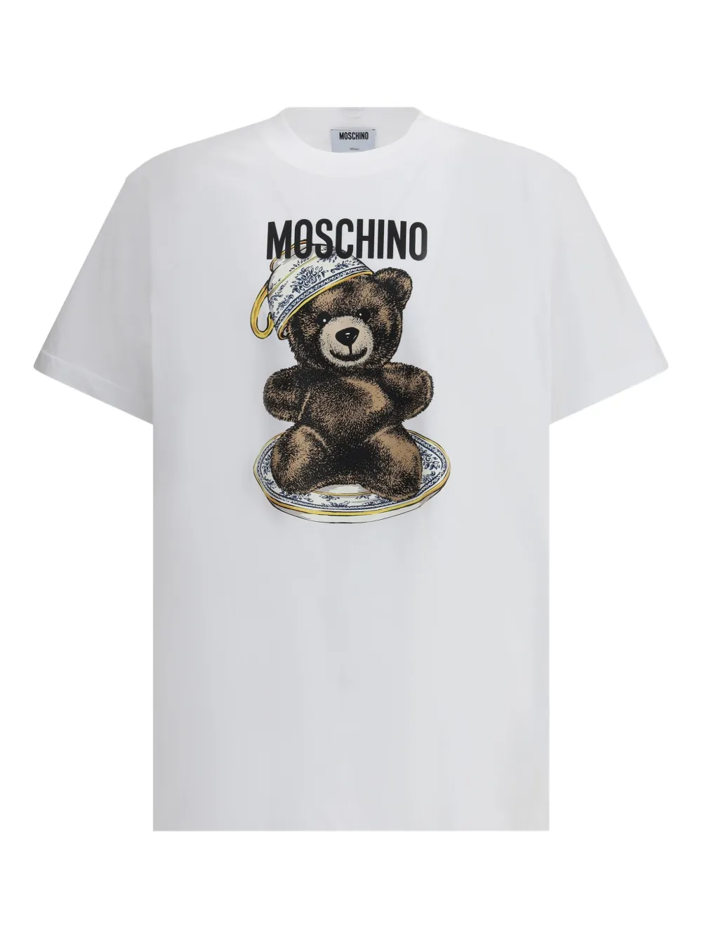

Футболка с принтом плюшевого мишки Moschino, белый