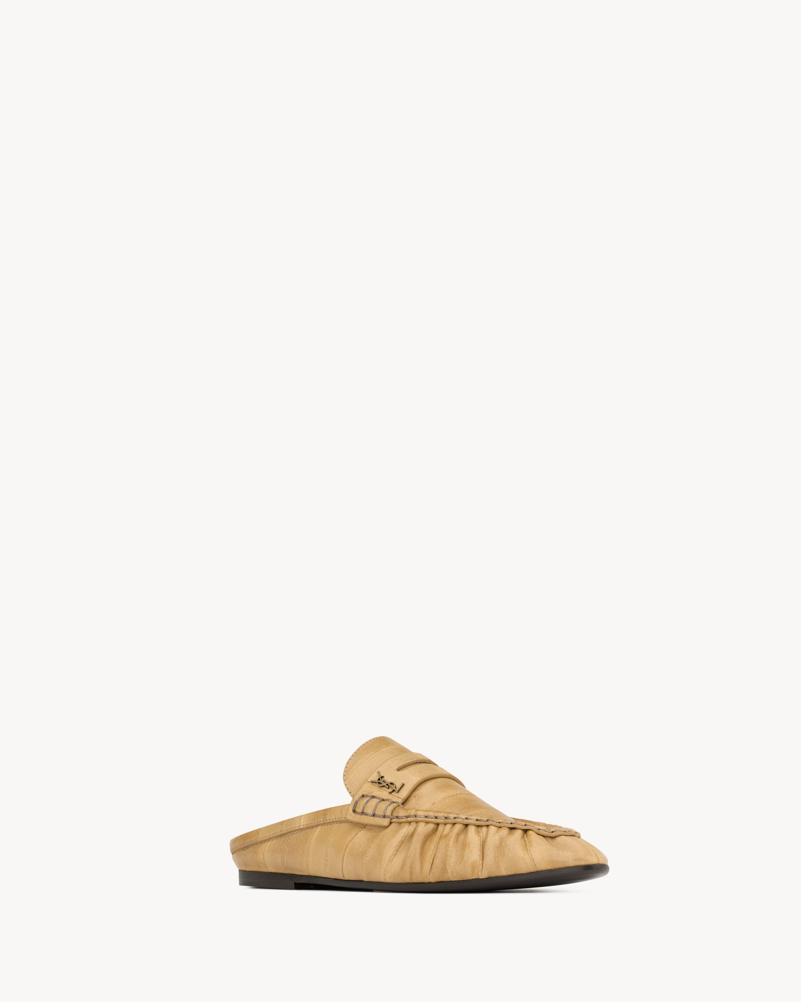 Мюли LE LOAFER из угря Saint Laurent, бежевый — фото 3