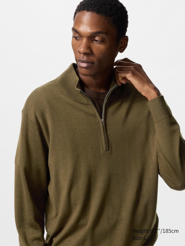 

Джемпер из мериноса на молнии Uniqlo, цвет 37 коричневый