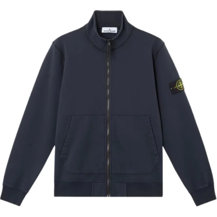 Толстовка на молнии STONE ISLAND, морской синий