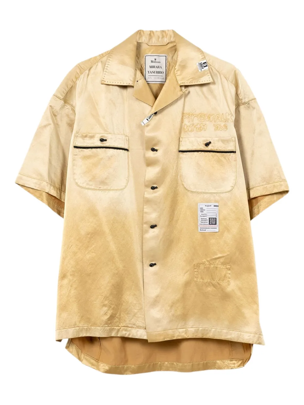 

Рубашка с короткими рукавами Maison Mihara Yasuhiro, золотой