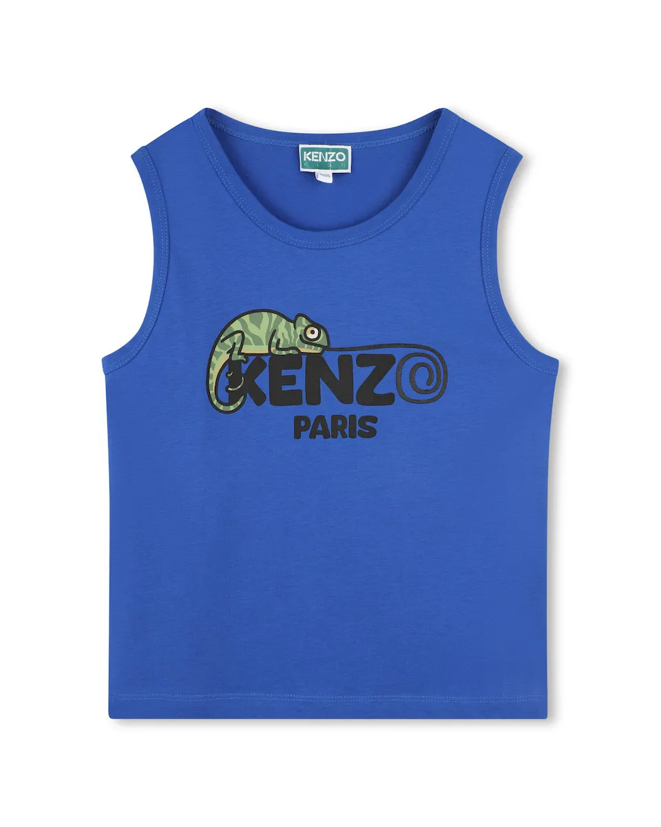 

Футболка для мальчика из синего хлопка Kenzo Kids, синий индиго