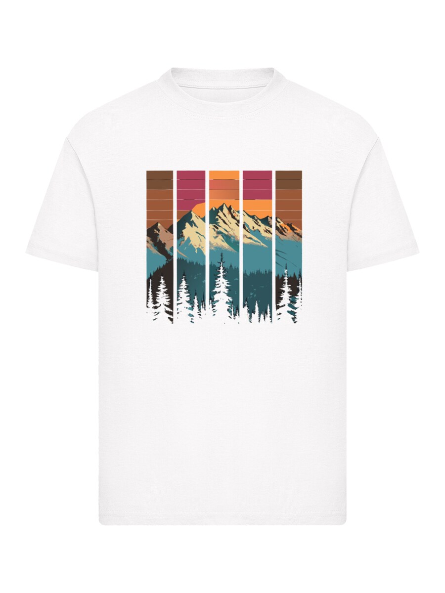 

Рубашка F4NT4STIC Berg Sonnenuntergang Retro, белый