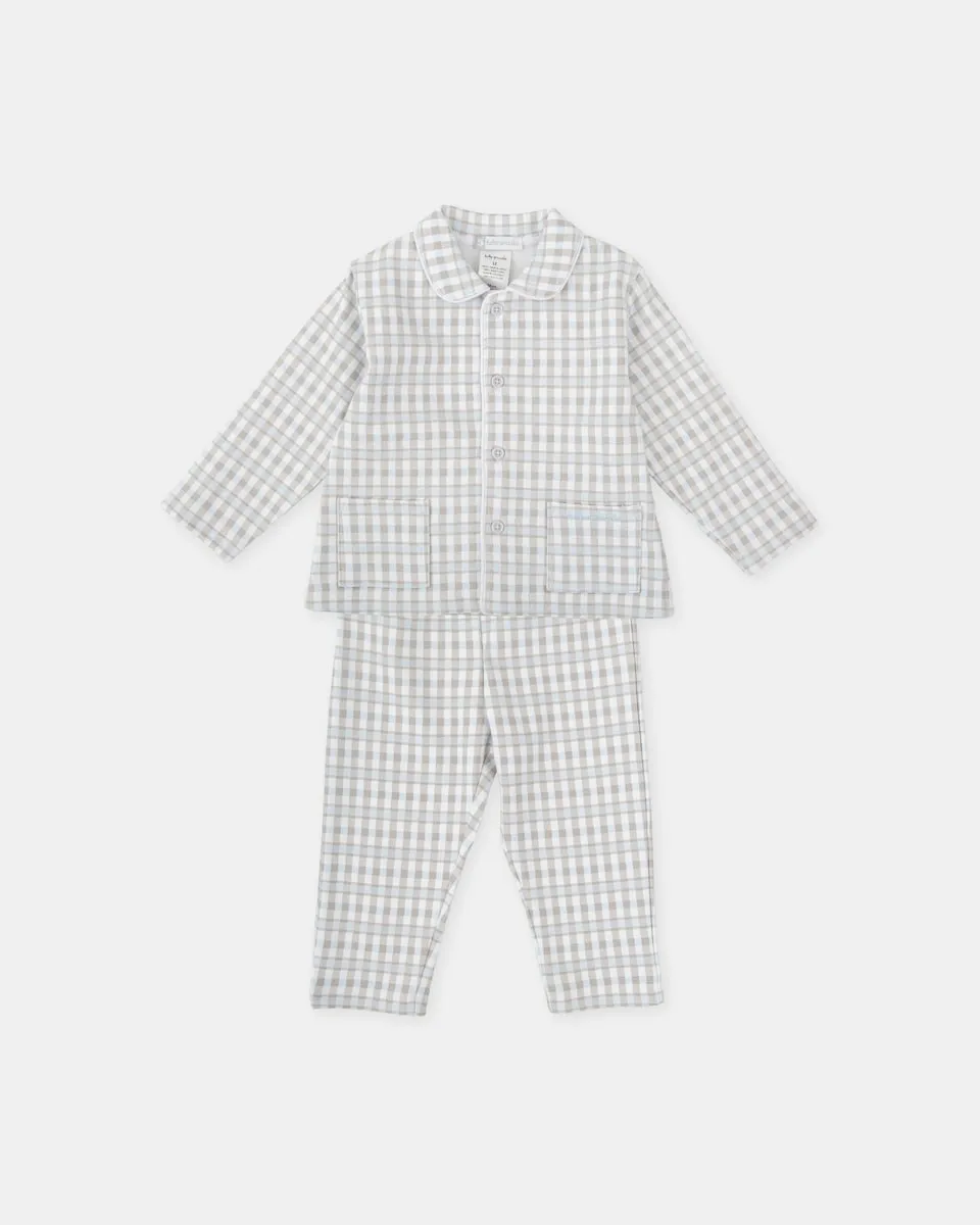 

Детская пижама из двух частей в голубую клетку Tutto Piccolo
