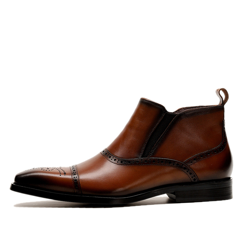 

Landax Мужские темно-коричневые ботинки челси Landa Ankle Length Chelsea